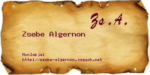 Zsebe Algernon névjegykártya